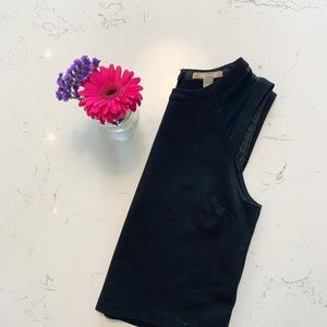 Banana Republic crop tank with mesh shoulders